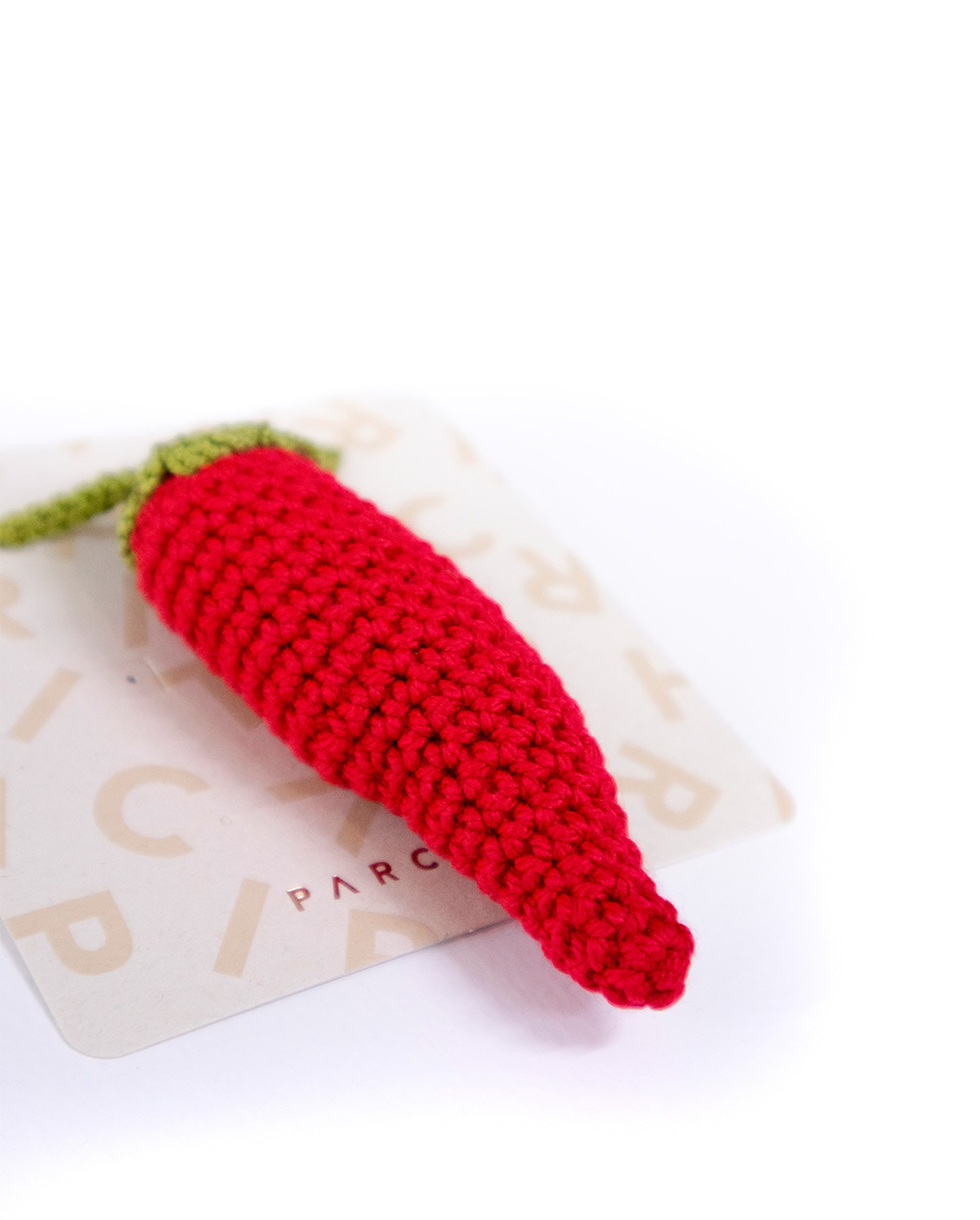 Crochet Red Paprika Charm Keychain