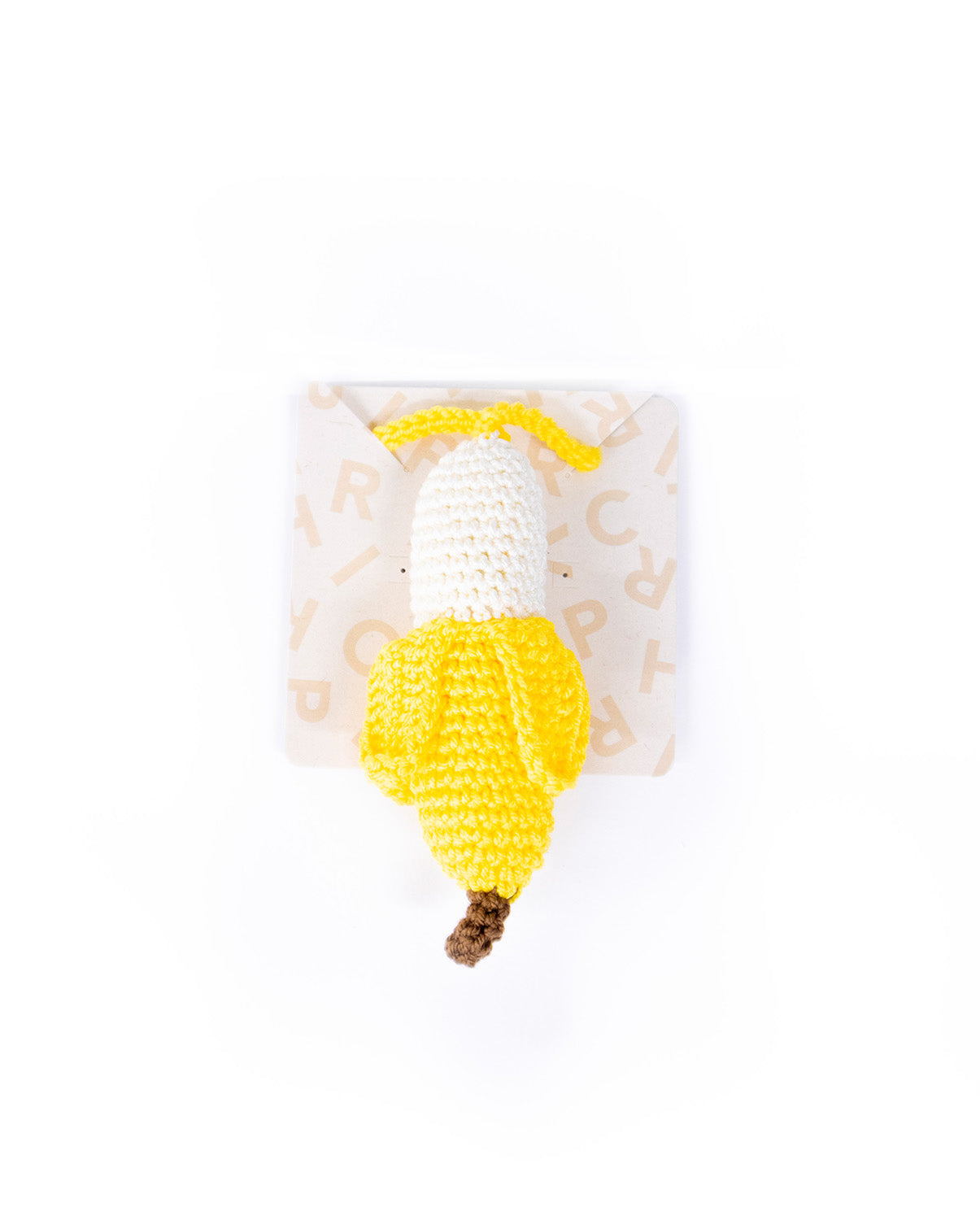 Yellow Crochet Banana Charm Keychain