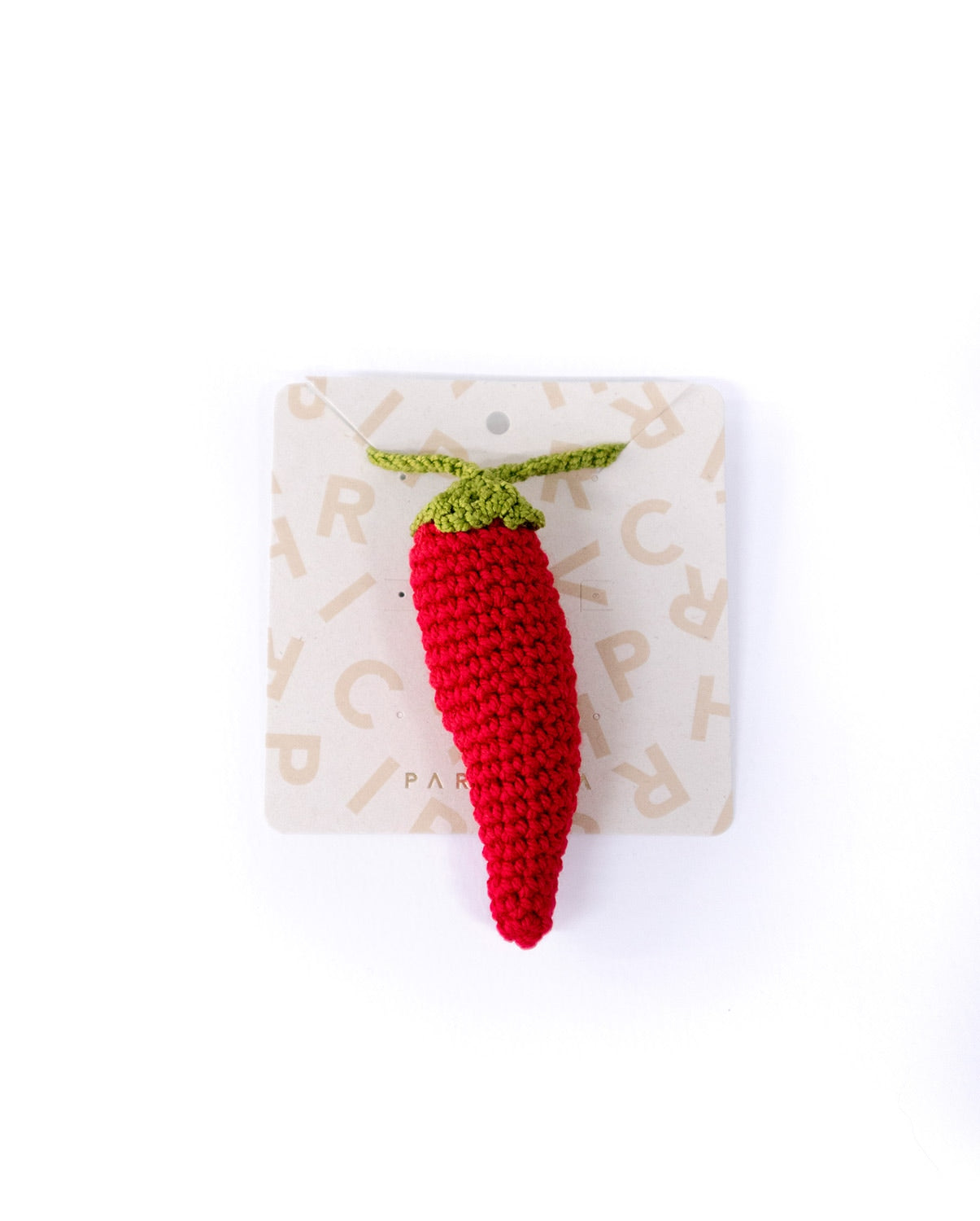 Crochet Red Paprika Charm Keychain