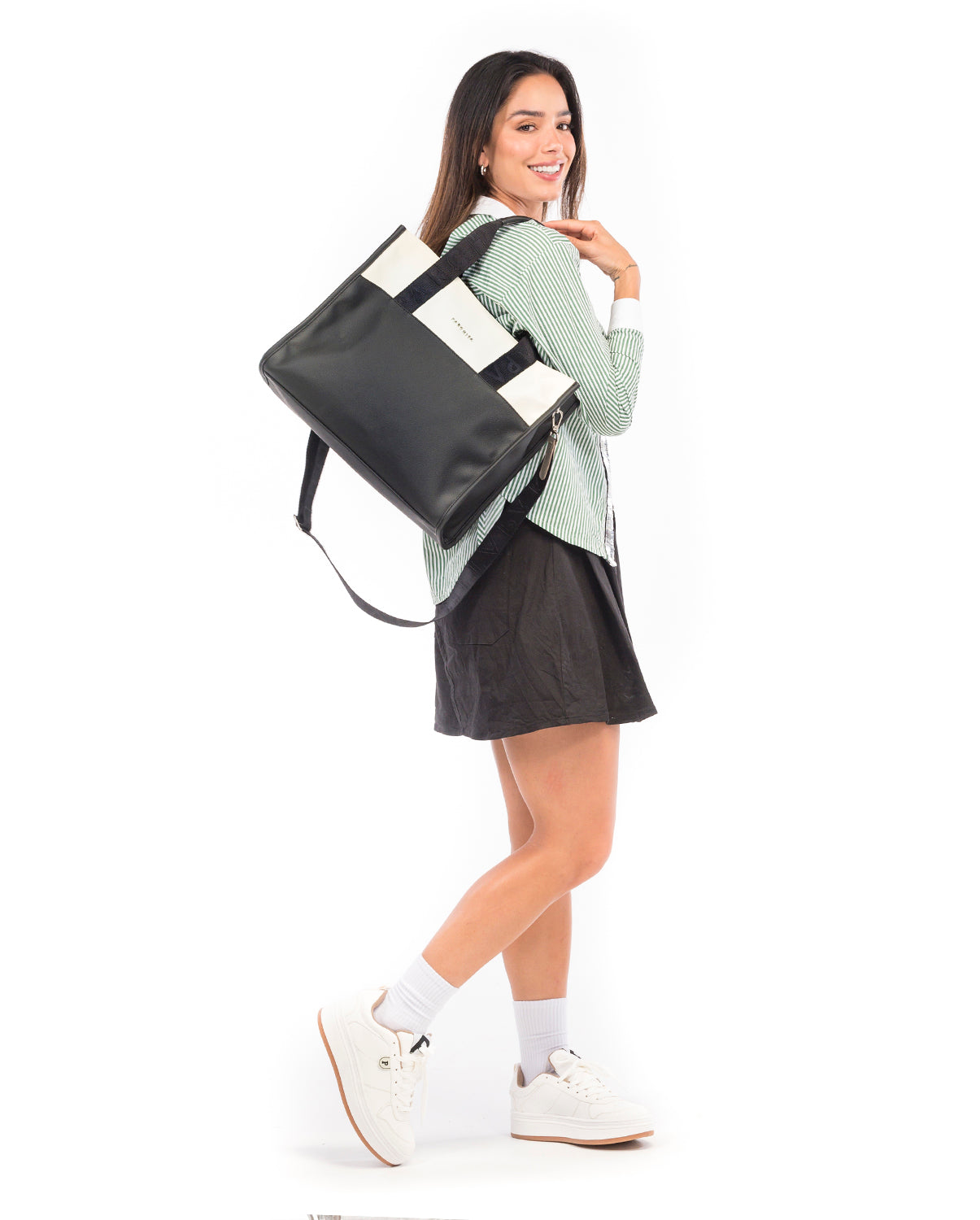 Black x Cream Classic Shopping Bag